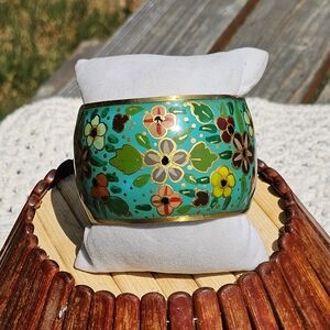 Vintage floral cuff bracelet